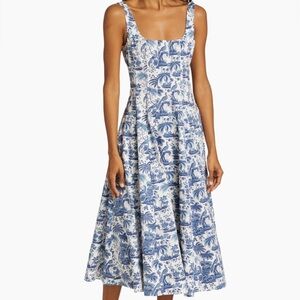 STAUD Wells A-Line Midi Dress